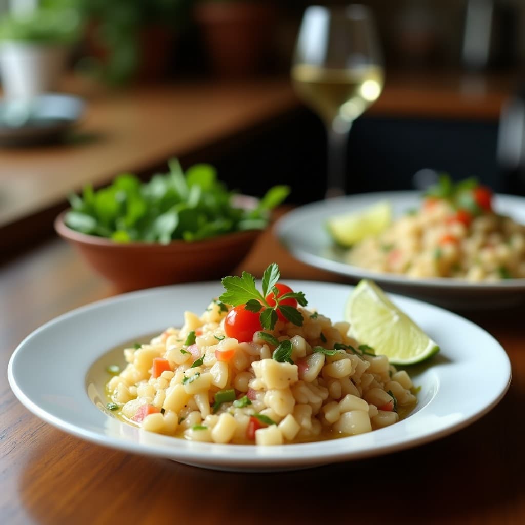 Ceviche de Corazón de Alcachofa con Lechuga de Tigre de Limón: Receta Vegana y Crudivegana