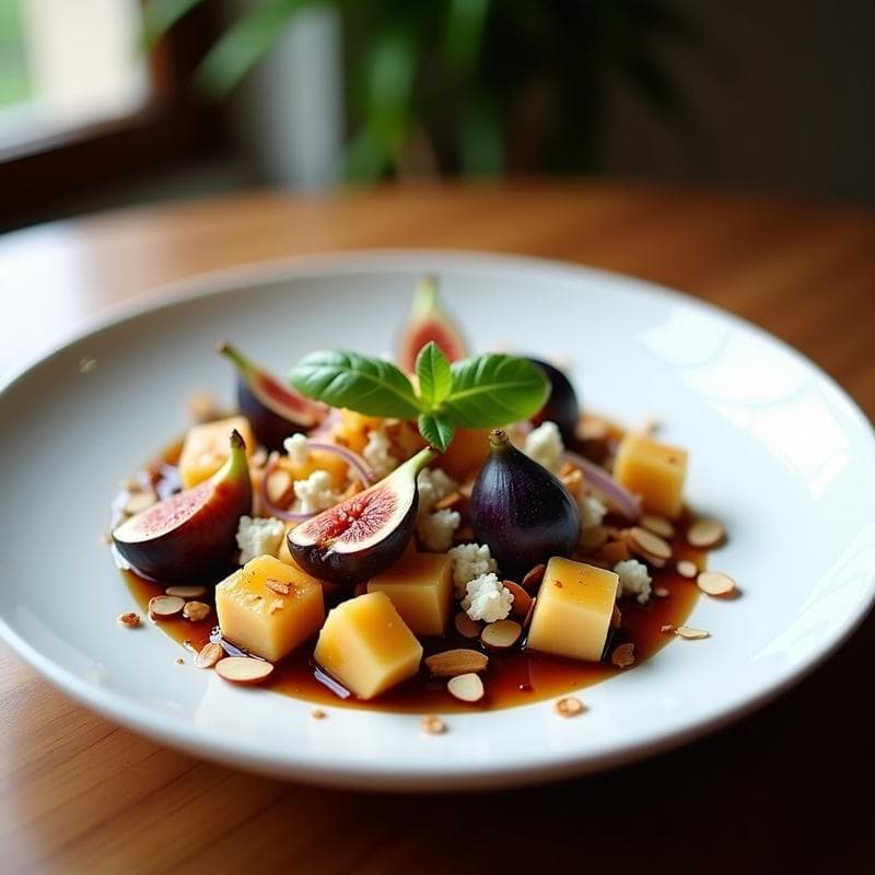 Ceviche de Higos y Queso de Cabra con Vinagreta de Vinagre Balsámico: Receta Italiana Vegana