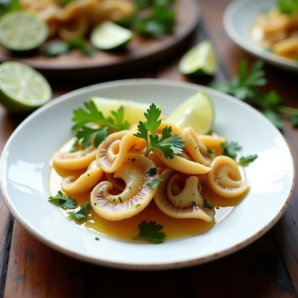 Ceviche de Hongos Oyster Marinados en Lima y Ají Limón: Receta Vegana Peruana con Toque Umami