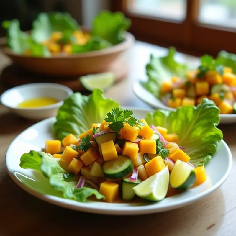 Ceiche de Mango y Pepino con Salsa de Limón: Entrante Peruano Dulce y Refrescante