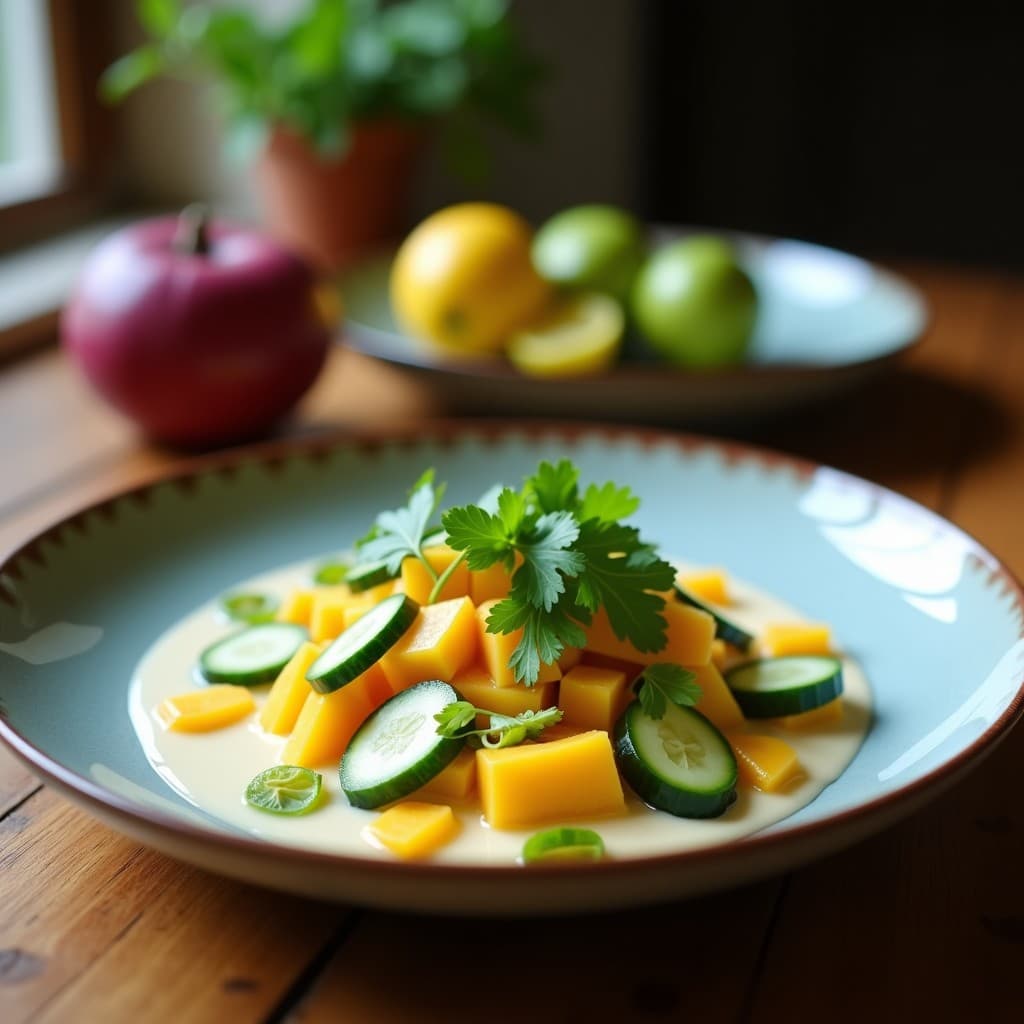 Ceviche de mangostán y pepino con leche de coco y cilantro: Receta fusion vietnamita-peruana