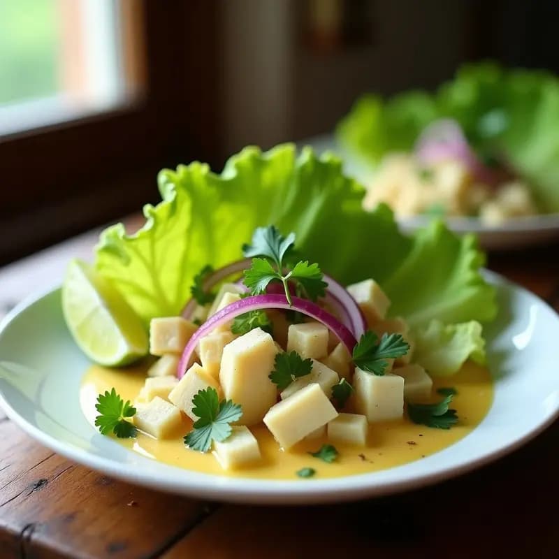 Ceviche de Palmito y Corazón de Alcachofa: Entrante Peruano Vegano Sin Pescado