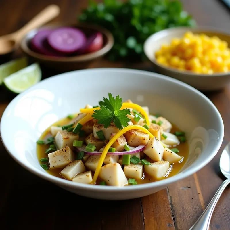 Ceviche Peruano de Pescado Blanco con Lechuga de Mar y Maca: Receta Alta en Omega-3
