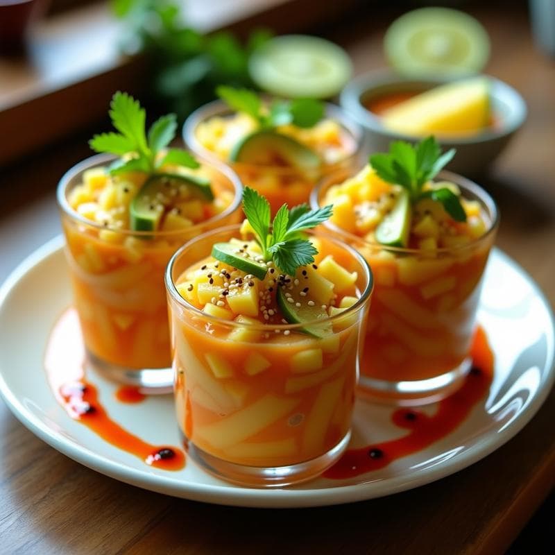 Ceviche de Piña y Jicama con Salsa de Chile de Árbol: Receta Vegana y Crujiente en 15 Minutos