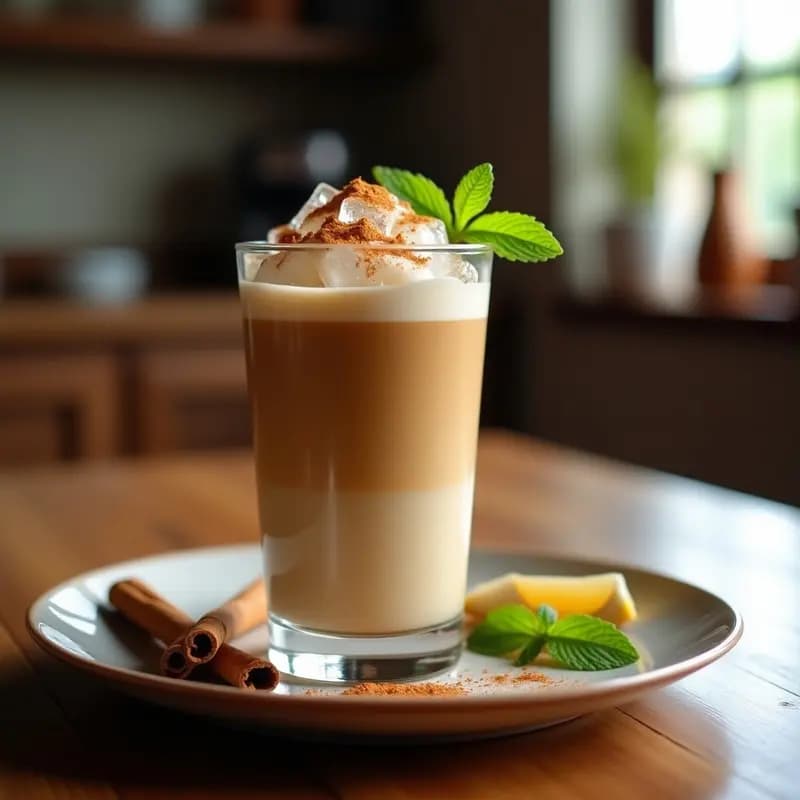 Chai Latte Helado con Especias de Canela y Jengibre: Bebida India Sin Lactosa