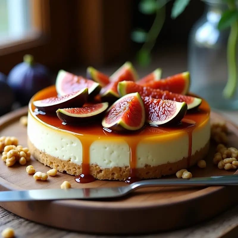 Cheesecake de Gorgonzola y Higos Caramelizados: Postre Francés Salado-Dulce Sin Horno