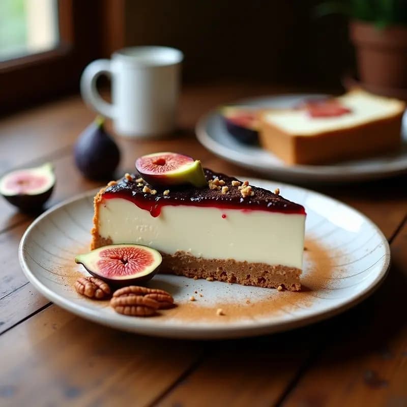 Cheesecake de Queso de Cabra y Mermelada de Higo: Postre Español Sin Harina