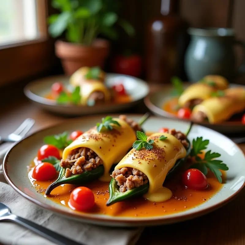 Chiles en Nogada Mexicano: Receta Festiva con Carne de Cerdo y Frutas de Temporada