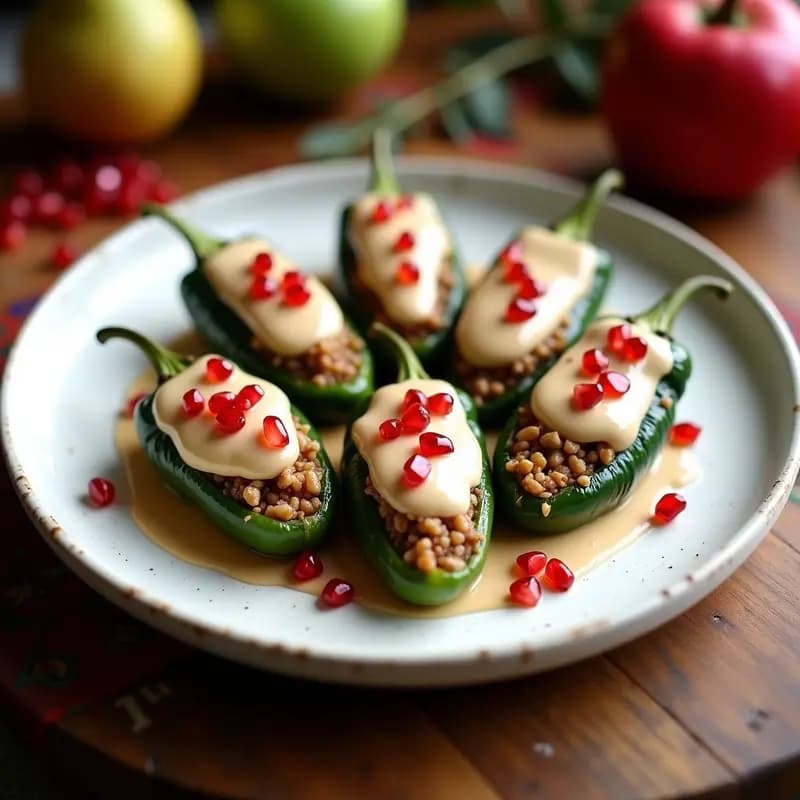Chiles en Nogada con Carne de Pavo y Granadas: Receta Mexicana Festiva y Ligera