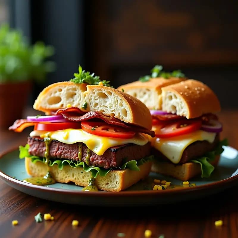 Chivito Uruguayo con Huevos y Panceta: Sándwich Gourmet con Toque Latino