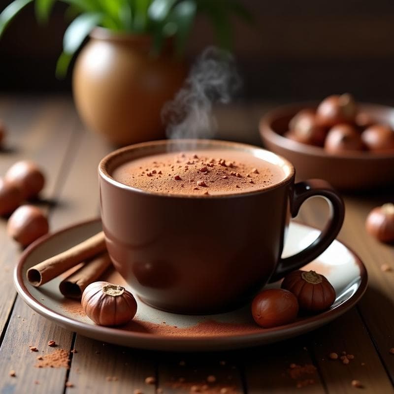 Chocolate Caliente de Avellanas y Cacao Puro: Bebida Vegana y Sin Azúcar