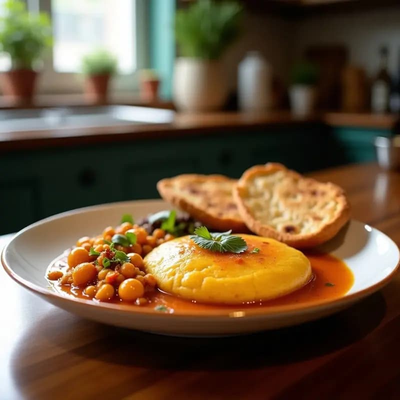 Cholle Bhature Indio con Garbanzos Especiados y Pan Frito: Receta Vegana y Picante