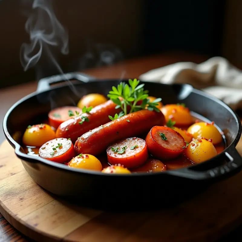 Chorizo a la Sidra con Patatas: Receta Asturiana en Sartén