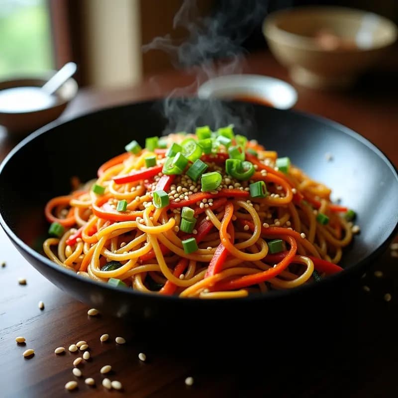 Chow Mein de Fideos de Calabacín y Vegetales: Receta China Low-Carb en Wok