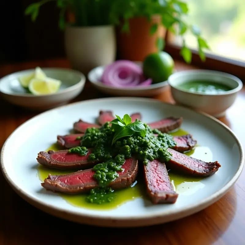 Churrasco de Res a la Criolla con Chimichurri: Receta Peruana en Airfryer
