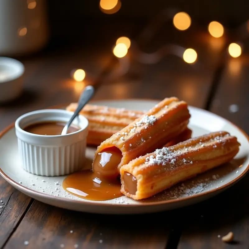Churros Rellenos de Dulce de Leche Vegano: Postre Español en Airfryer
