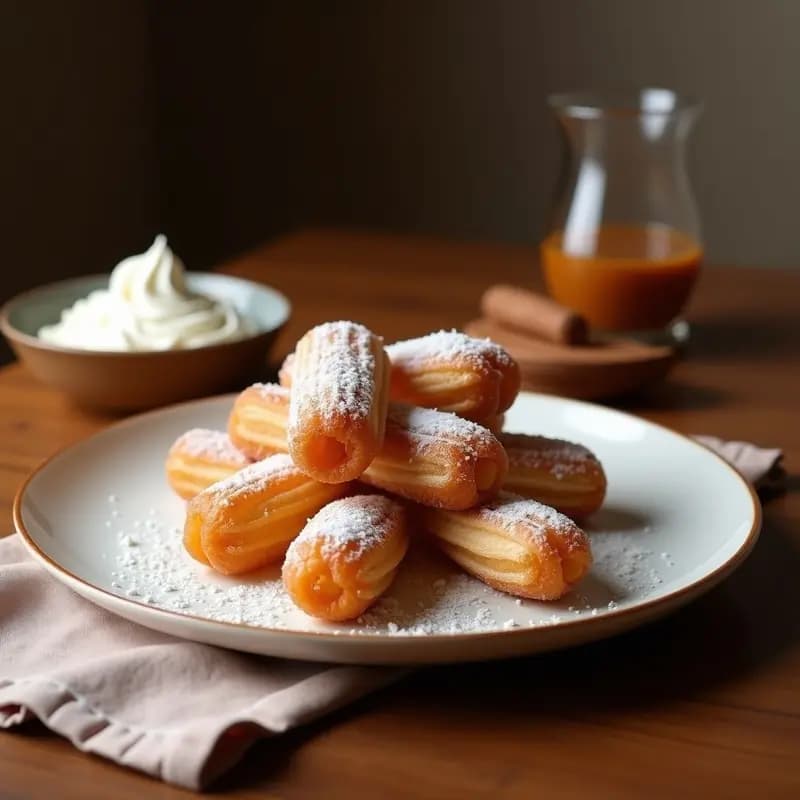 Churros de Harina de Coco Rellenos de Cajeta de Dátil: Postre Mexicano Vegano Sin Fritura