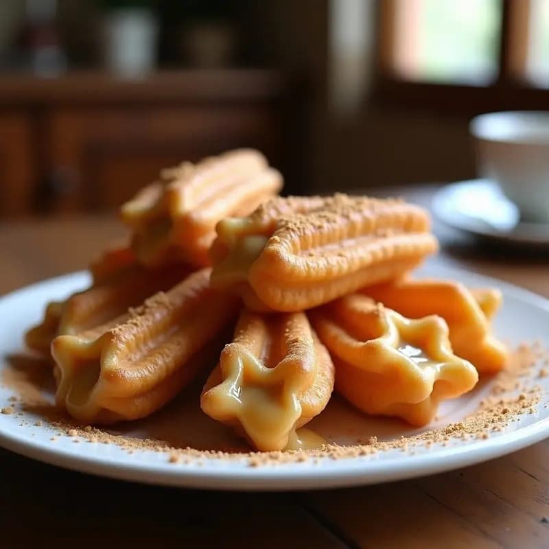 Churros Rellenos de Dulce de Leche: Receta Española Crujiente con Toque Latino