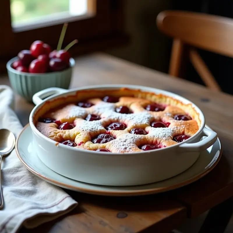 Clafoutis de Cerezas y Harina de Almendra: Postre Francés Sin Lactosa y Sin Gluten