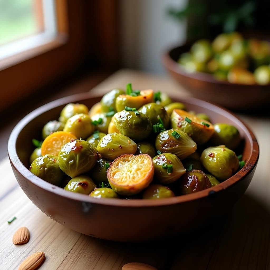 Cols de Bruselas Asadas con Vinagreta de Miel y Mostaza: Receta Keto en Airfryer