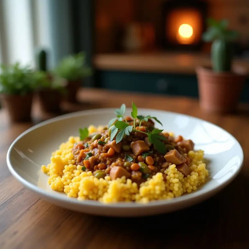 Couscous Real con Cordero y Siete Verduras: Receta Marroquí Tradicional en Olla Exprés