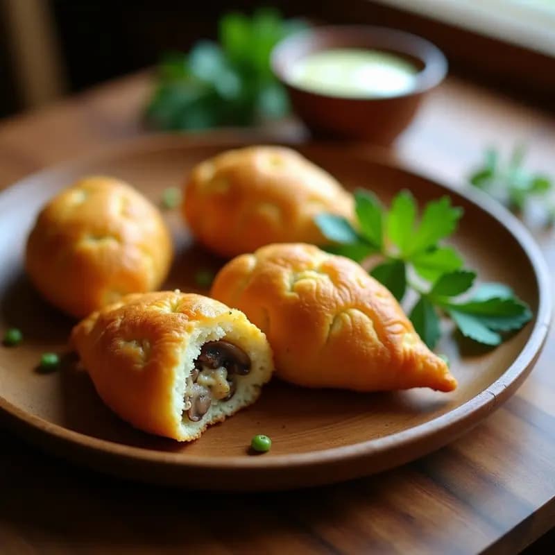 Coxinha de Pollo Vegano con masa de Yuca y Relleno de Champiñones: Receta Brasilera Crujiente
