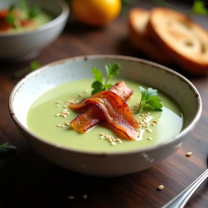 Crema de Apio y Manzana con Tocino de Tempeh: Receta Vegana Antiinflamatoria en Thermomix
