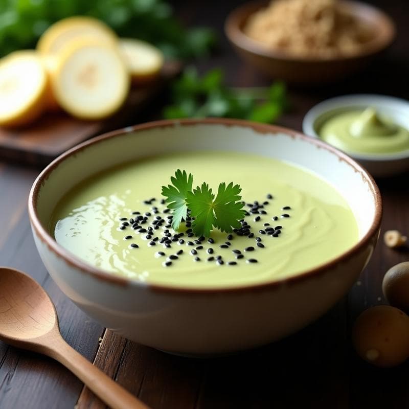 Crema de Apio Nabo y Wasabi: Receta Vegana Picante en Thermomix en 18 Minutos