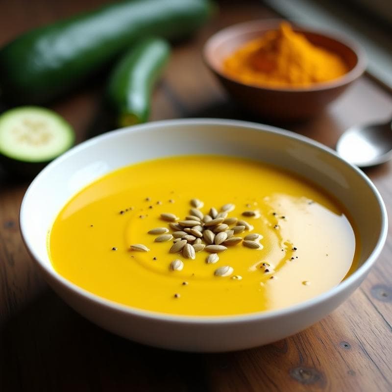 Crema de Calabacín y Cúrcuma: Receta Rápida en Airfryer sin Aceite