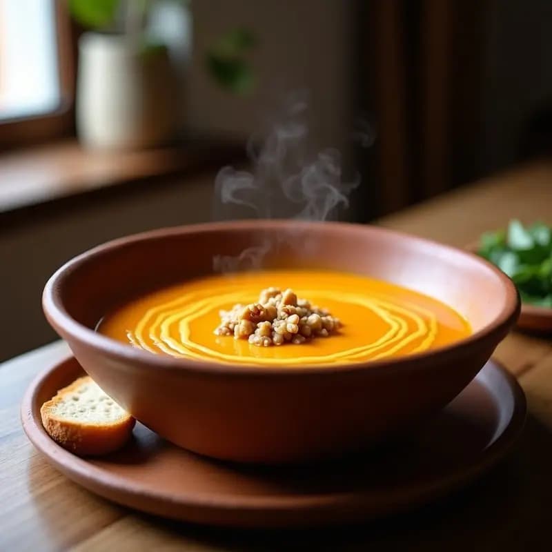 Crema de Calabaza al Estilo del Coche Ahumado: Receta Rápida y Reconfortante en 25 Minutos