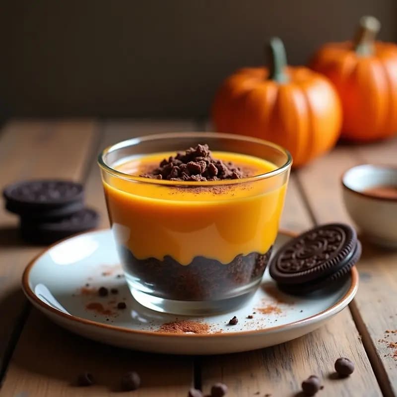 Crema de Calabaza con Base de Galleta Oreo: Postre Sin Horno en 15 Minutos