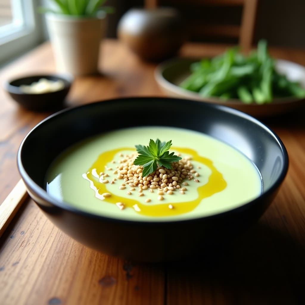 Crema de Espárragos Blancos y Algas Wakame: Receta en Airfryer con Toque Umami