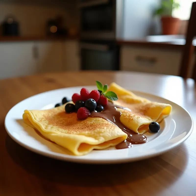 Crepes de Buckwheat con Nutella de Avellanas y Plátano: Desayuno Francés Sin Gluten y Energético