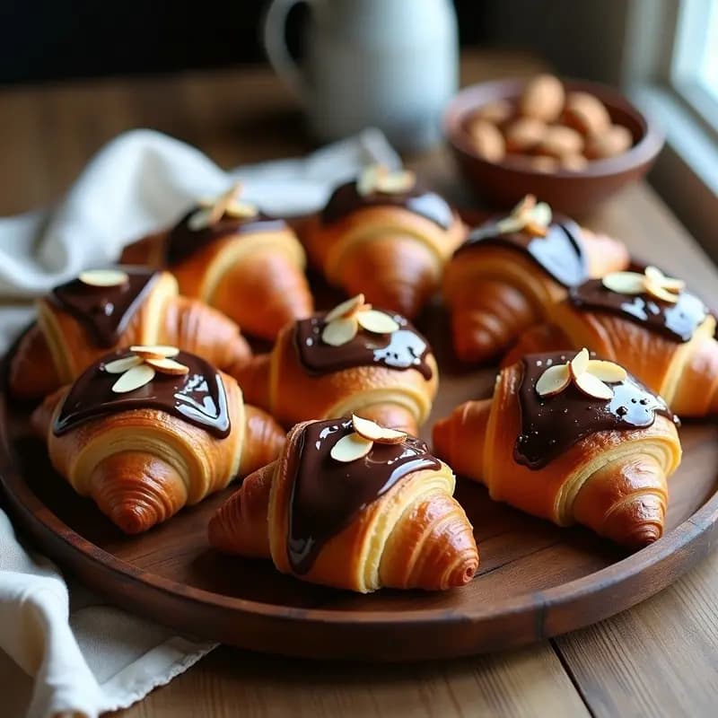 Croissant de Almendra y Chocolate Negro: Desayuno Francés Vegano y Sin Gluten