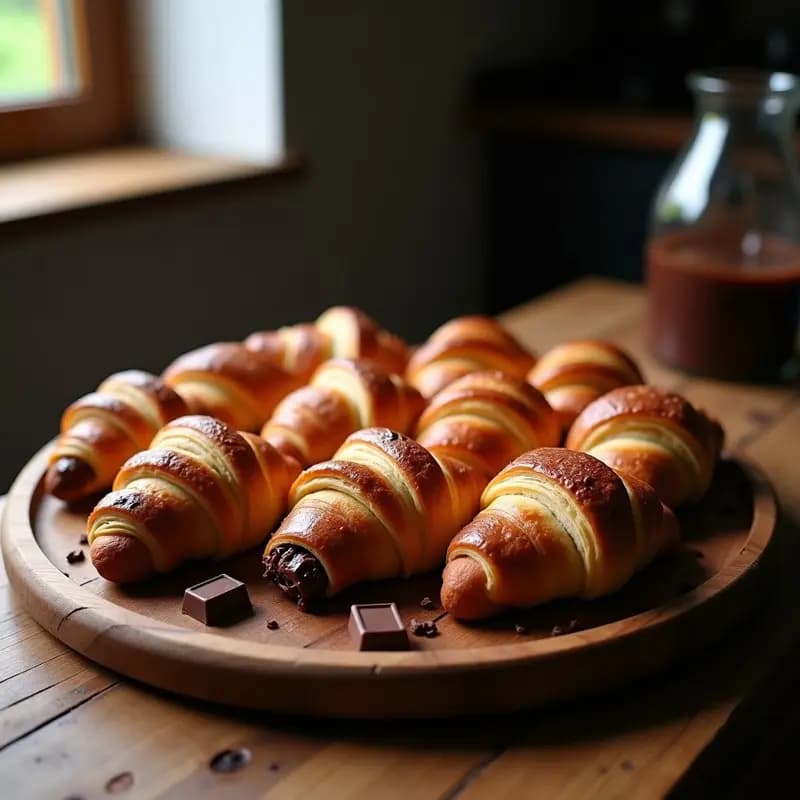 Croissants de Chocolate Veganos: Receta Francesa Sin Lactosa ni Huevo