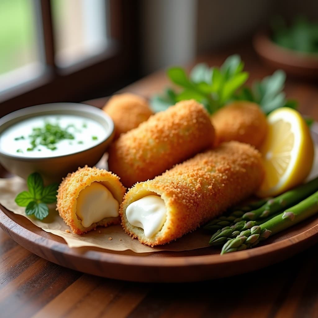 Croquetas de Almendra y Espárragos con Costra de Panko: Receta Orgánica en Airfryer