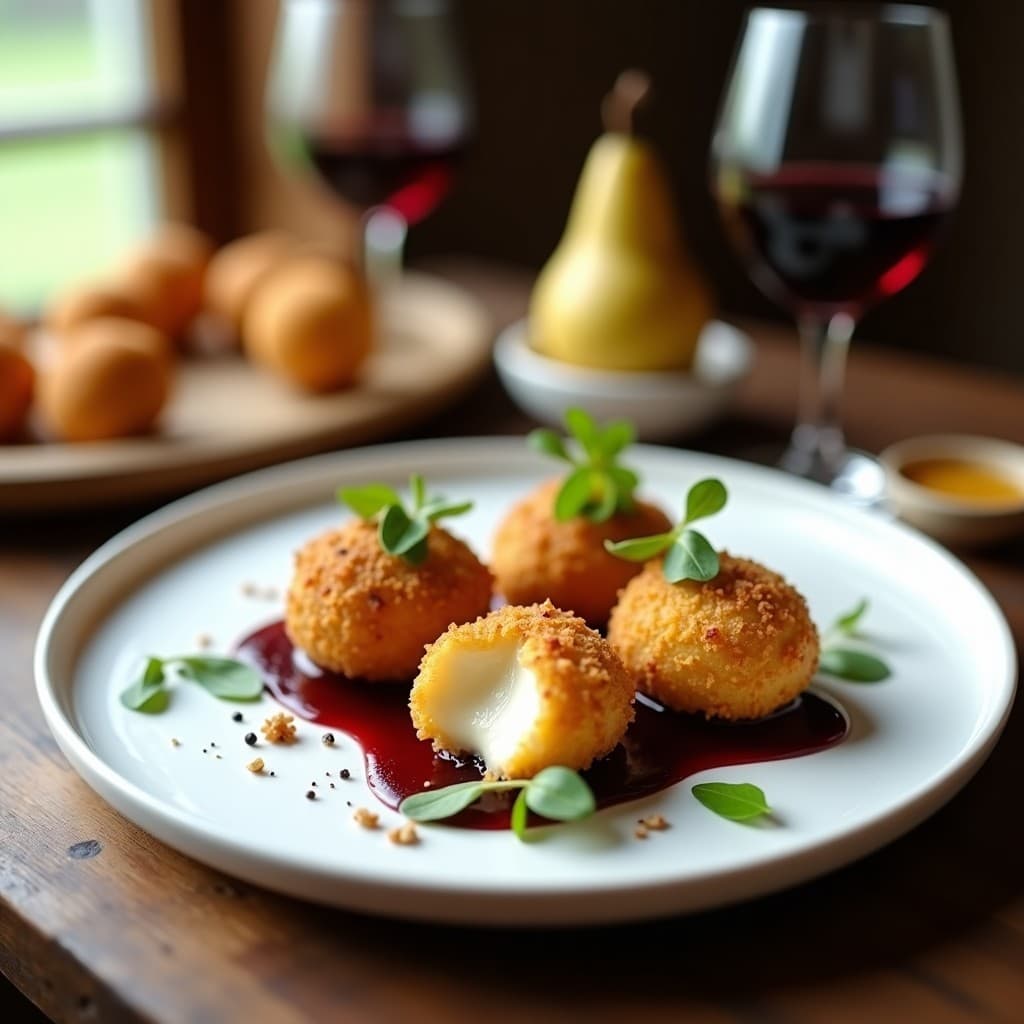 Croquetas de Camembert y Peras al Vino: Aperitivo Francés en Airfryer con Toque Gourmet
