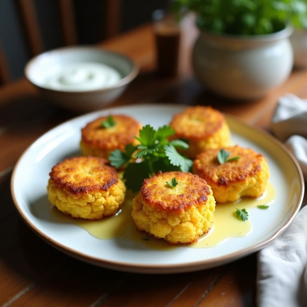 Croquetas de Cauliflower y Cúrcuma con Salsa de Yogur de Coco: Entrante Keto y Sin Lácteos
