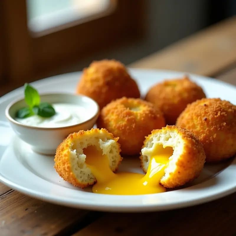 Croquetas de Coliflor y Cúrcuma con Centro Líquido de Queso Vegano