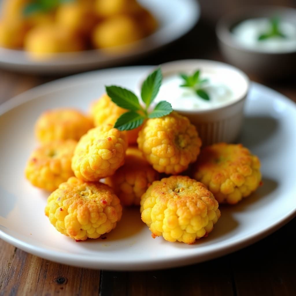 Croquetas de Coliflor y Cúrcuma con Salsa de Yogur y Menta: Receta Keto en Olla Express