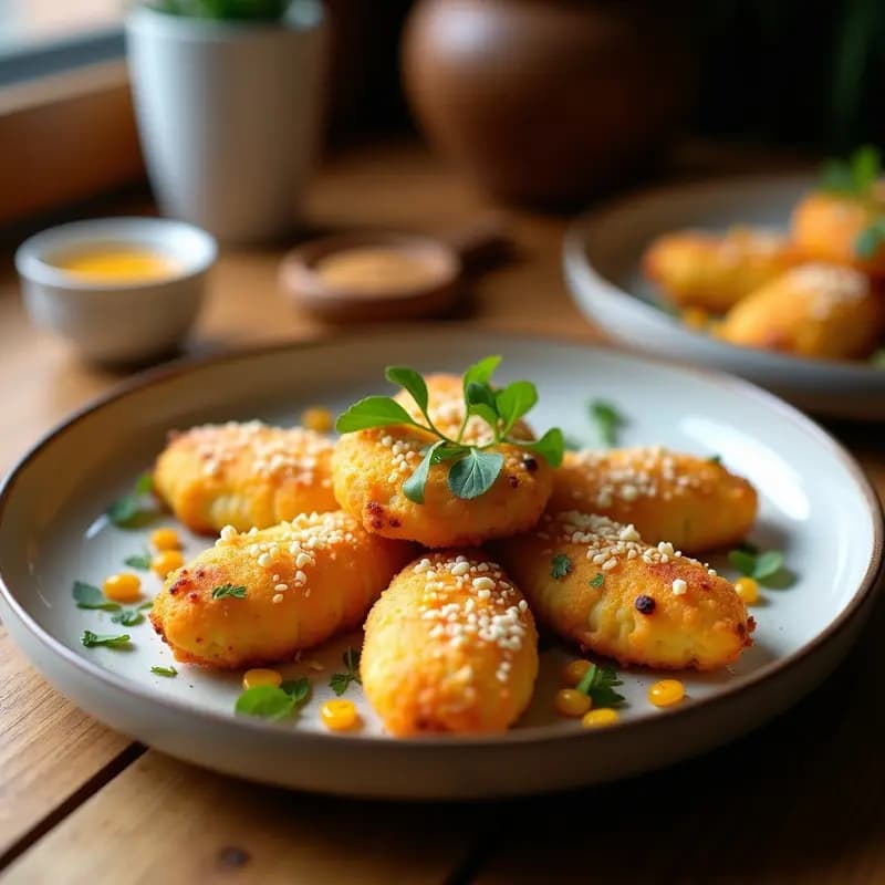 Croquetas de Espárragos Blancos y Queso de Anacardos con Empanizado de Almendra: Receta Vegana Gourmet
