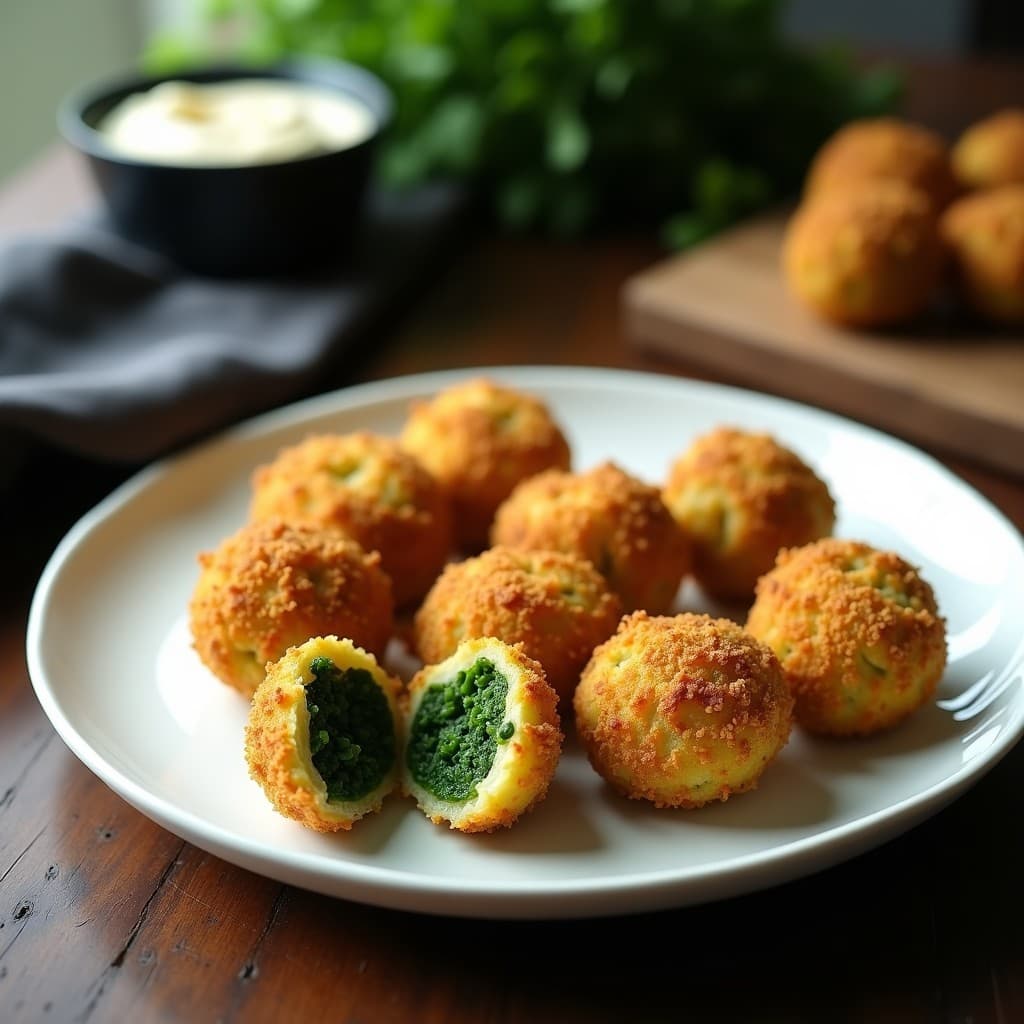 Croquetas de Espirulina y Patata con Cobertura de Pan Panko: Aperitivo Verde y Crujiente
