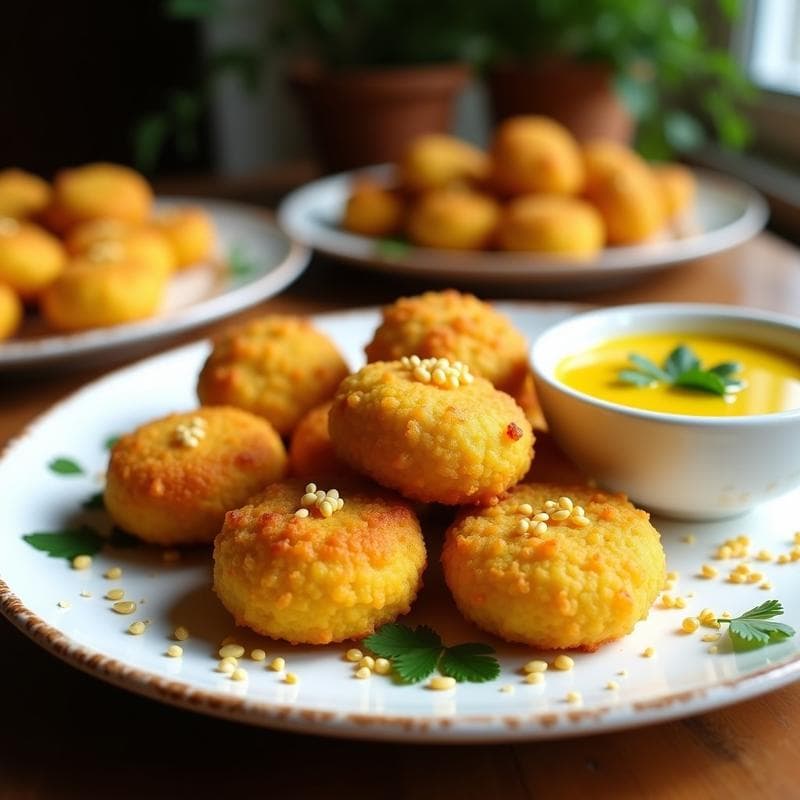 Croquetas de Lentejas Corail y Cúrcuma: Receta Vegana en Airfryer con Salsa de Limón y Ajo