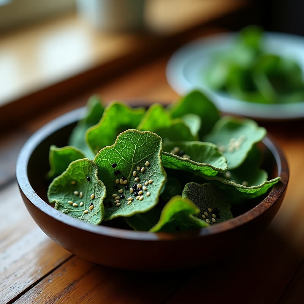 Crujientes de Kale con Polvo de Wasabi: Snack Vegano y Sin Gluten para Picar
