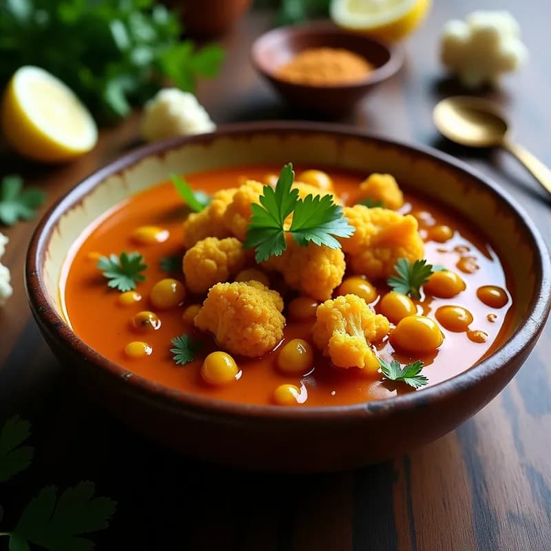 Curry de Garbanzos y Coliflor Ahumada: Receta en Airfryer Sin Aceite y Alta en Proteína