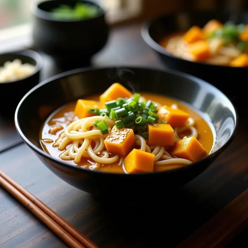 Curry Japonés con Udon y Calabaza Kabocha: Receta Reconfortante en 30 Minutos