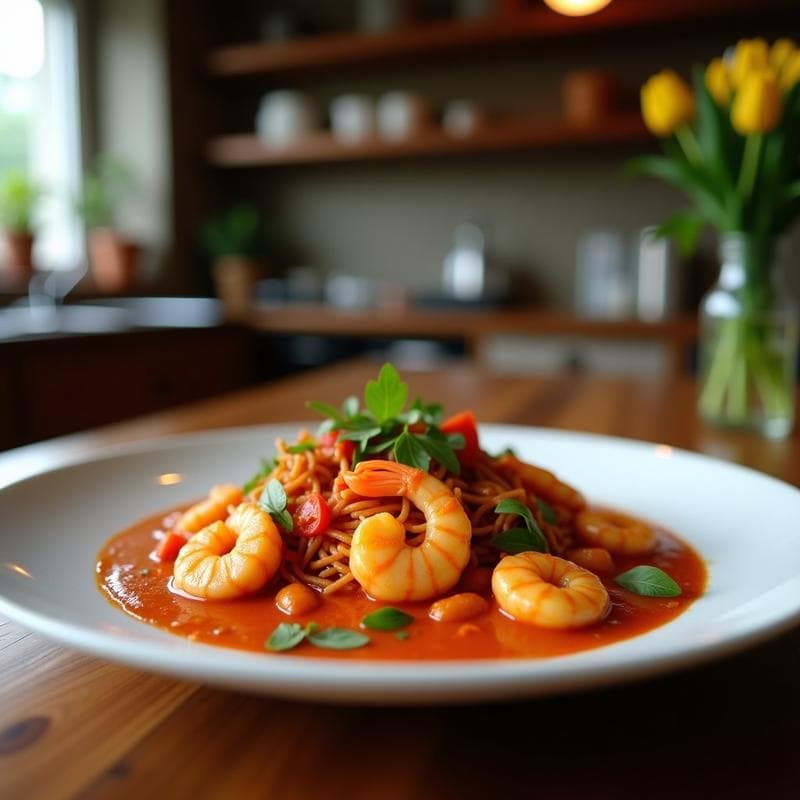 Curry Rojo Tailandés con Gambas: Receta en Airfryer con Auténtico Sabor Umami