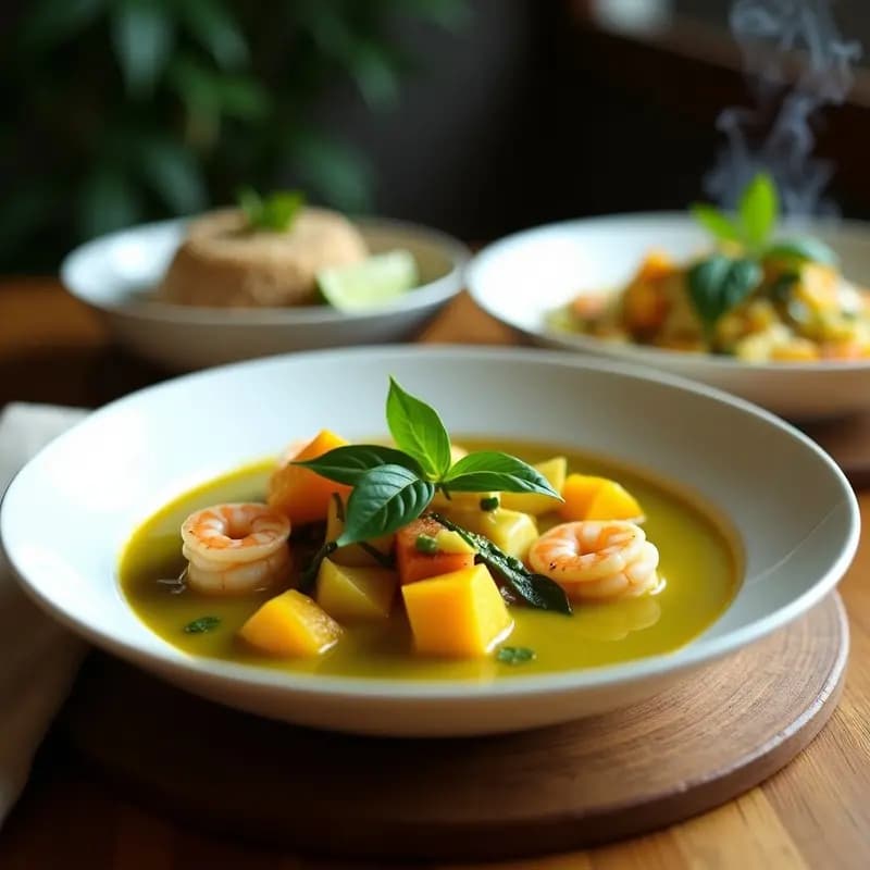 Curry Verde Tailandés con Gambas y Calabaza: Receta en Olla Lenta y Baja en Grasa