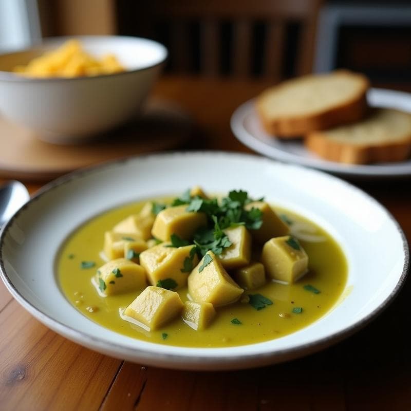 Curry Verde con Pollo y Espinacas de Agua: Receta Tailandesa en Olla Express en 20 Minutos