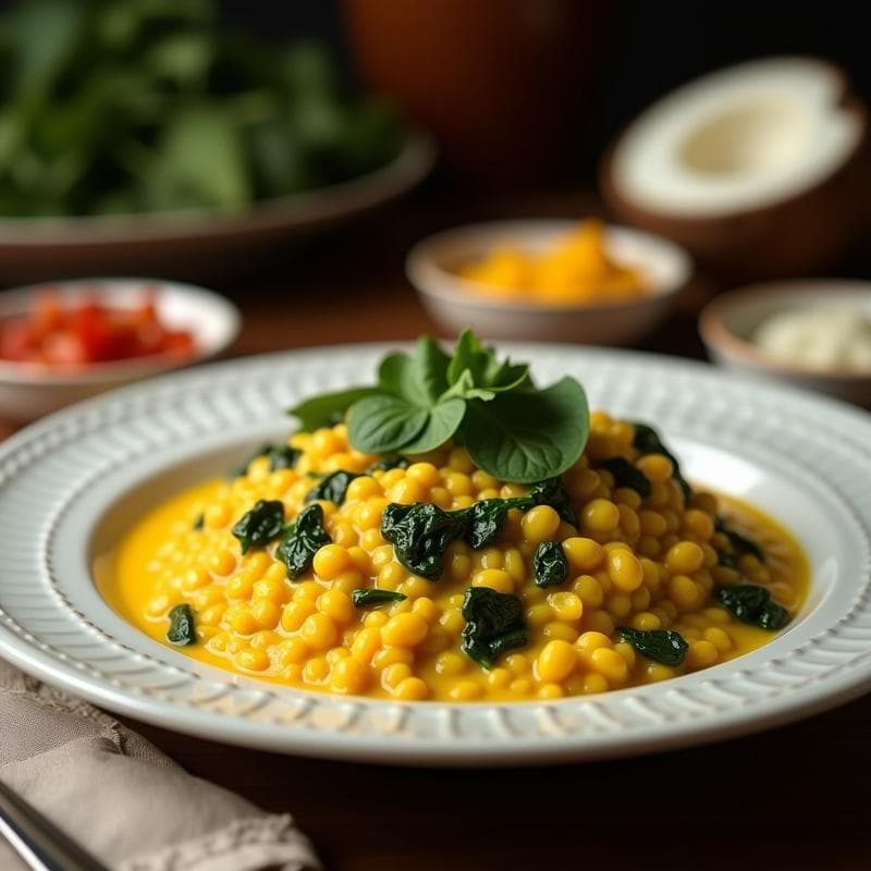 Dahl de Lentejas Amarillas con Espinacas y Leche de Coco: Receta Sri Lankesa en 25 Minutos